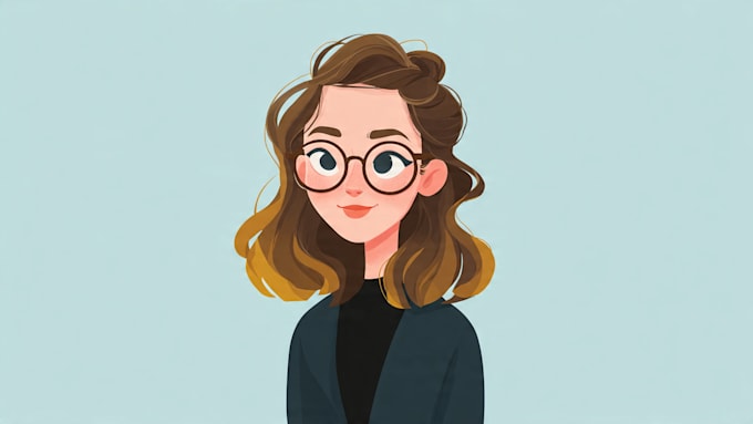 cartoon flat vector avatar or portrait