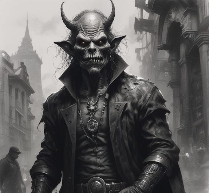 draw a metal, horror, dark art