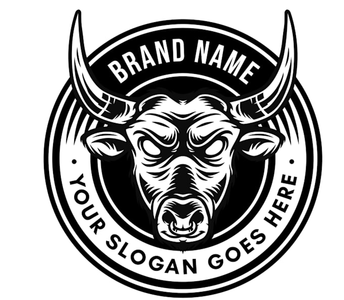 design high quality bull mascot logo