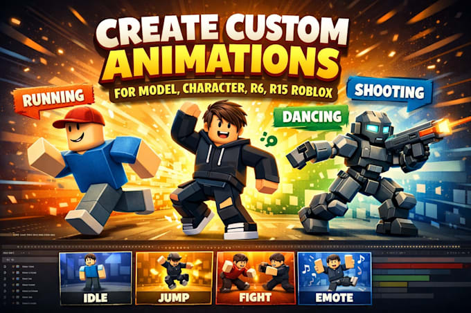 create custom animations for model, charcter, r6, r15 roblox