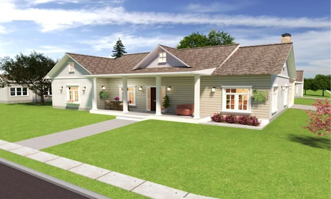do interior and exterior design 3d rendering and walkthrough