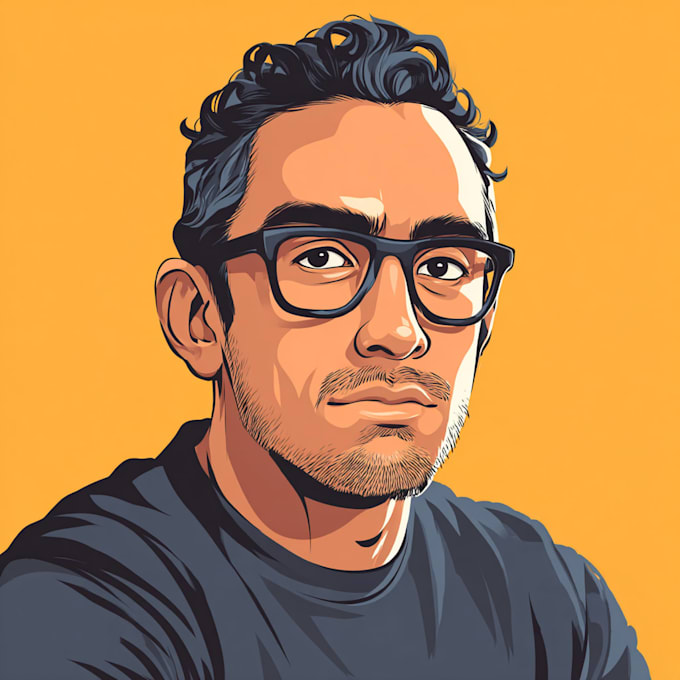 cartoon flat vector avatar or portrait
