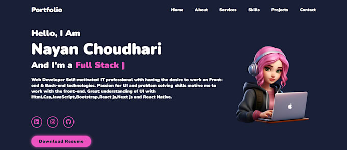 create a responsive portfolio website