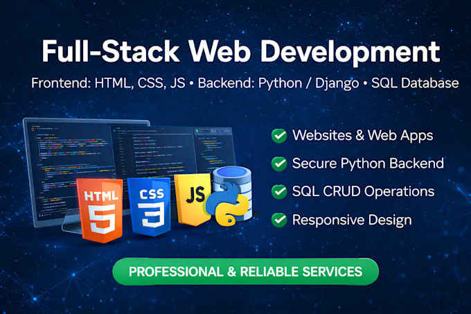 build full stack web application using python django and sql