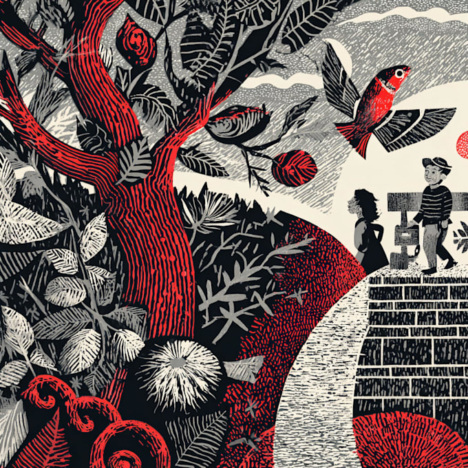 create awesome linocut illustration art