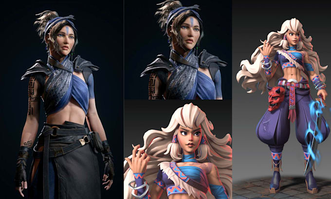 stylized 3d character realistic 3d game character model for unity unreal engine
