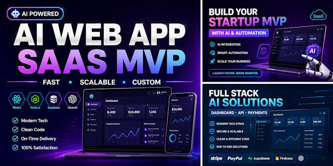 ai saas web app or mvp for your startup