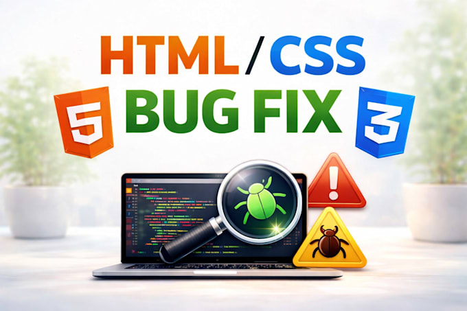fix HTML CSS bugs and responsive design issues