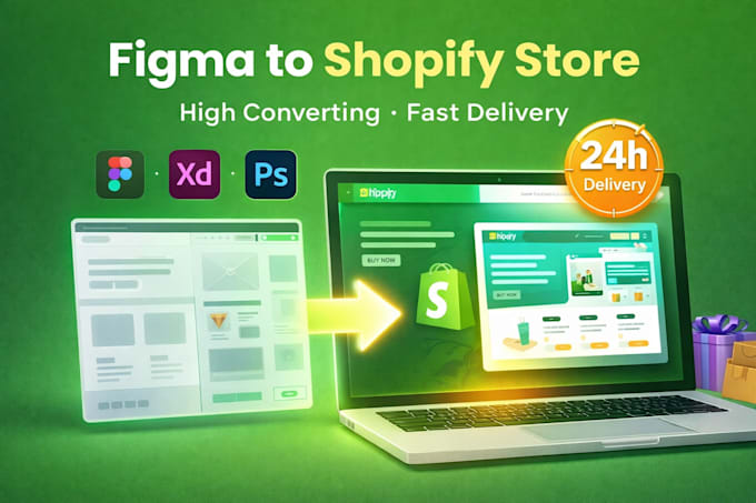 convert your figma or xd design into a high converting shopify store