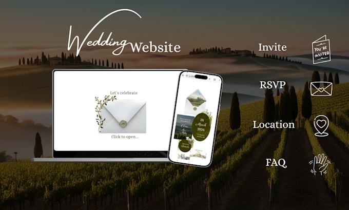 design a website invitation for weddings, save the date, bridal shower