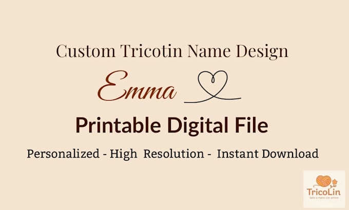 create printable tricotin name templates for handmade lovers