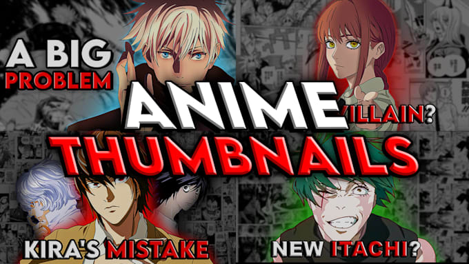 design viral anime youtube thumbnails for your channel