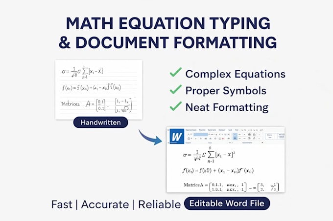 convert handwritten and PDF math equations into ms word equation format