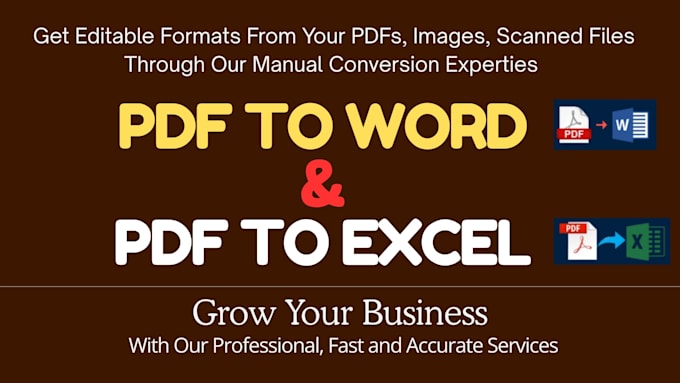 convert pdf to word or pdf to excel efficiently
