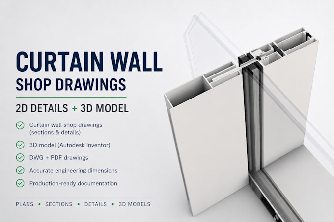 create curtain wall shop drawings and 3d facade model