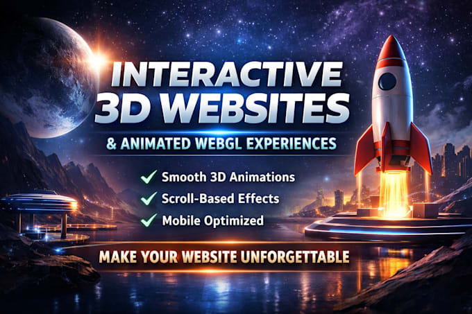 do interactive 3d website developer, webgl developer, threejs, website animation