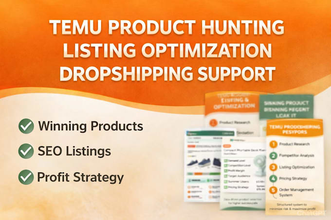 do temu product hunting, listing optimization and dropshipping management