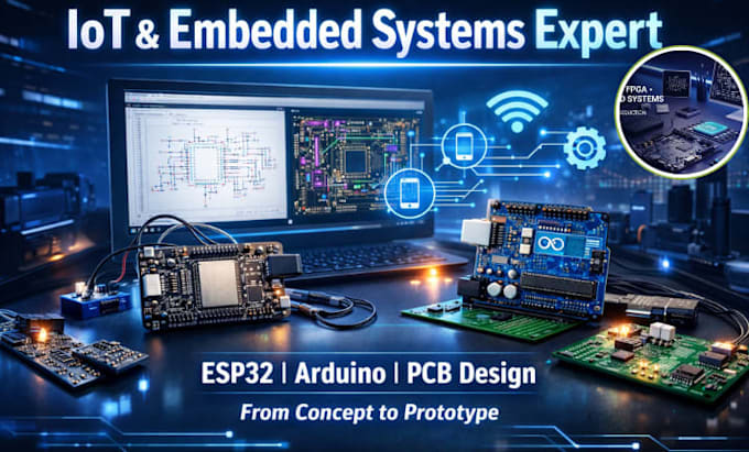 design and develop iot and embedded system from schematic to pcb with esp32