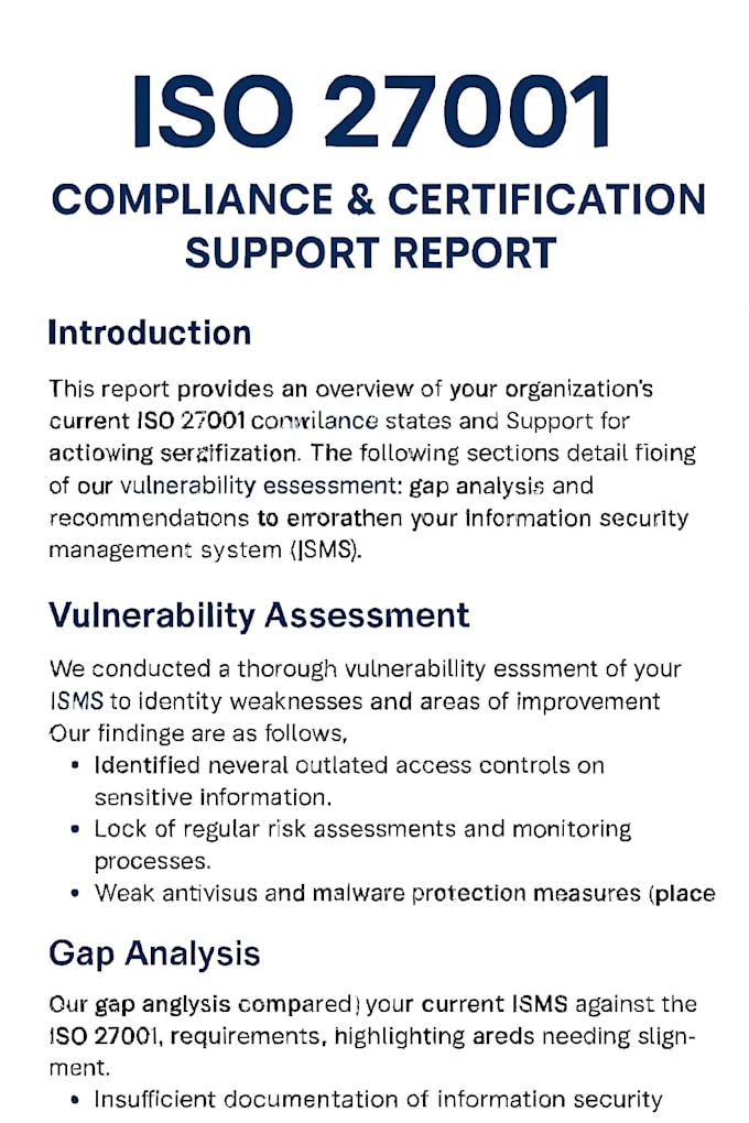 help iso27001 compliance with gap analysis and certification readiness support