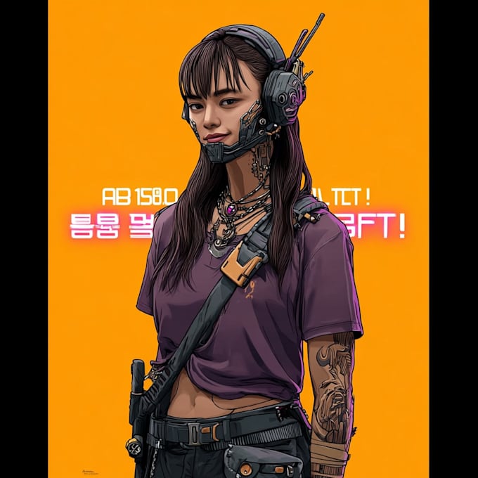 create realistic scifi, cyberpunk characters art