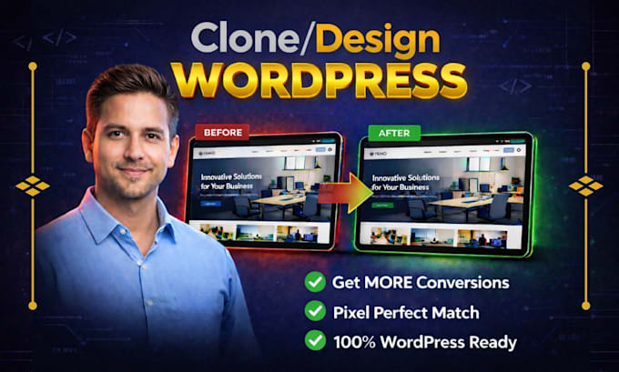 clone wordpress website with elementor or wpbakery