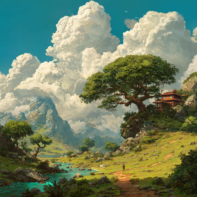 Do landscape illustration and background concept art by Lesleodwin | Fiverr