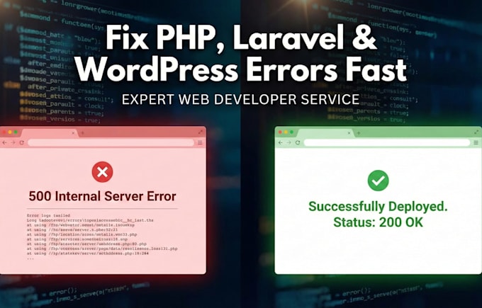 fix PHP or laravel errors and wordpress issues fast