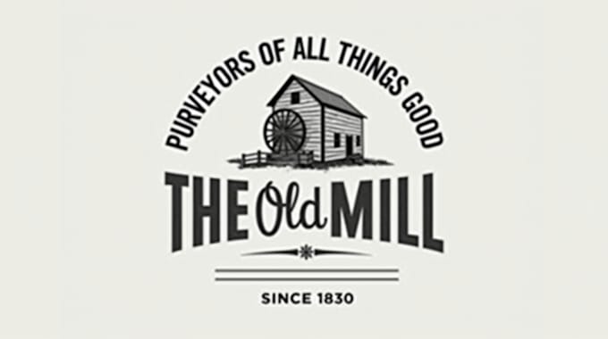 make an amazing old mill logo with express delivery