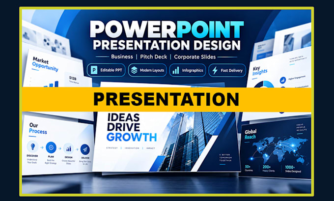 design a professional powerpoint presentation and investor pitch deck