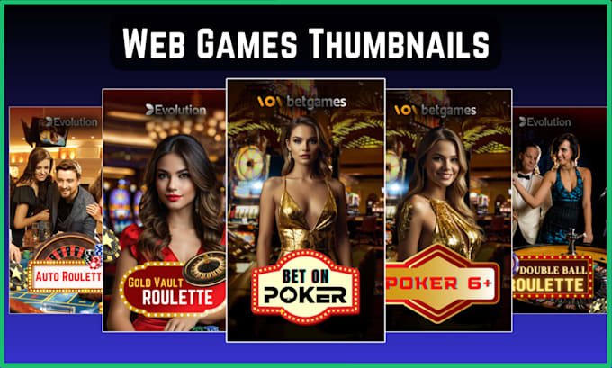design premium website game, aviator, sports app thumbnails