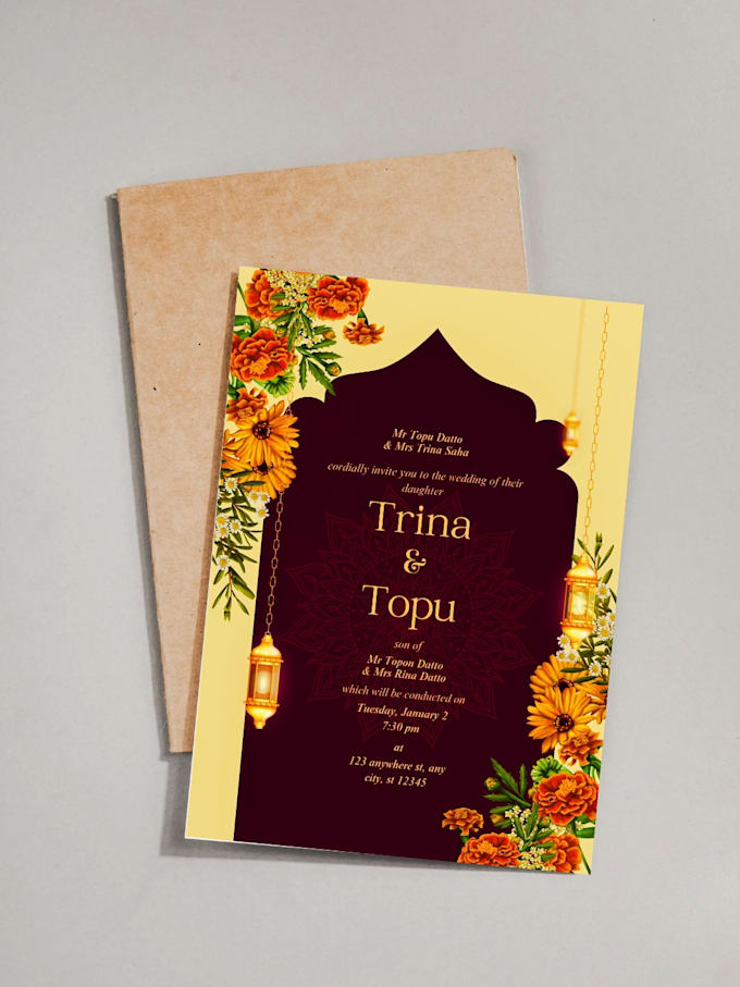 design elegant wedding invitation card and wedding card design