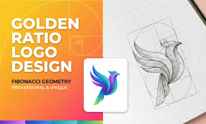 design minimal, geometrical golden ratio logo