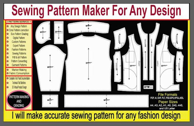 develop industrial sewing patterns for apparel production
