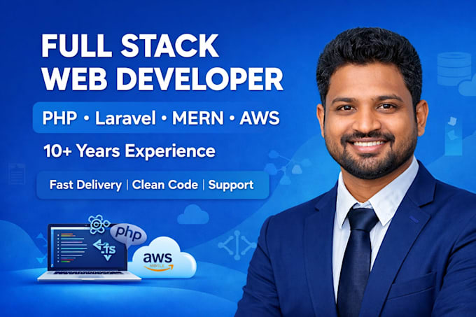develop full stack web app using PHP laravel node js react mern