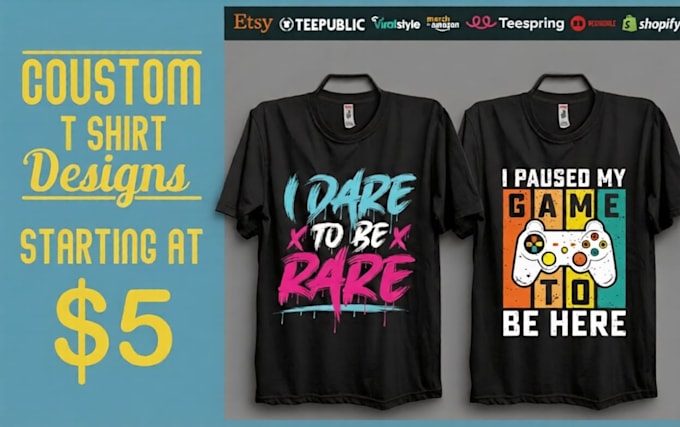 create unique typography t shirts for your pod store