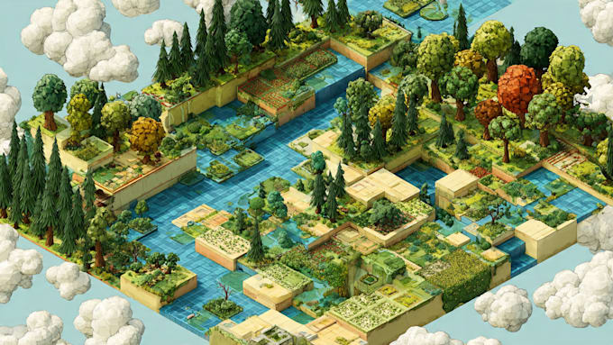 create a isometric map vector illustration