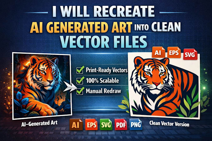 recreate ai generated art and designs into vector