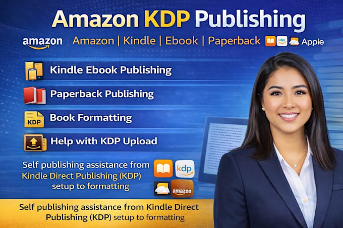 amazon KDP book publishing, kindle publishing and ebook formatting