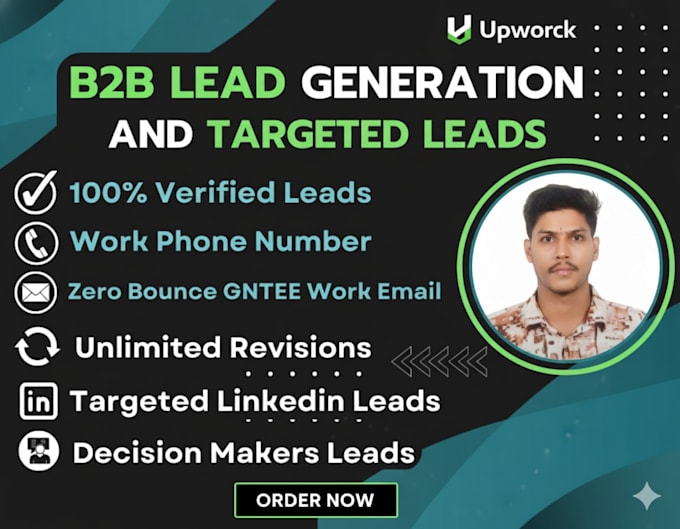 do b2b lead generation specialist, web research, linkedin lead generatio, crm