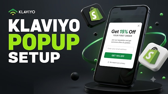 design shopify klaviyo popup form and email marketing setup