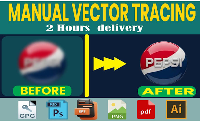 do manually vector tracing , redraw logo in high quality
