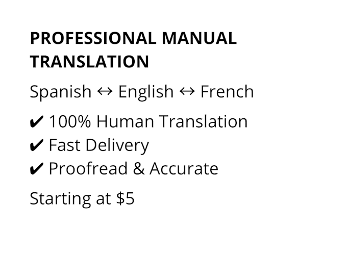 manually translate your documents from spanish, english, french