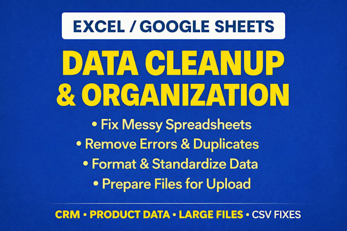 clean, organize, and fix your messy excel, CSV, spreadsheet