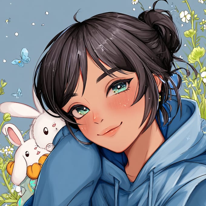 Draw anime character art for your pfp, avatar icon, original by ...
