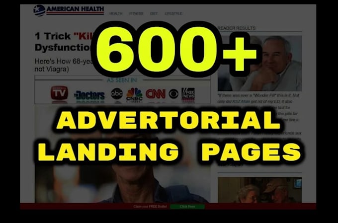 provide 600 high converting advertorial landing page for native ads