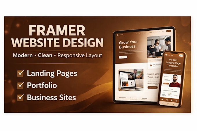 design modern framer website with clean responsive layout