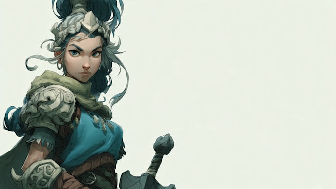 draw a fantasy character for dnd, pathfinder, etc