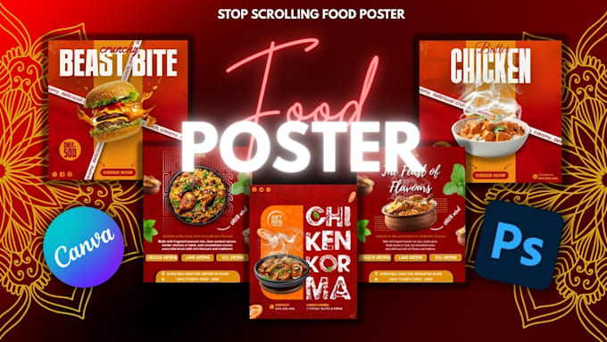design burger poster for restaurant or fast food