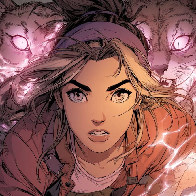 illustrate a superhero comic cover art