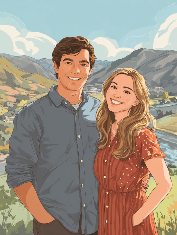 paint custom couple portrait